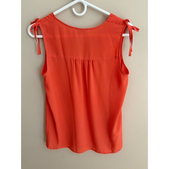 Ann Taylor LOFT Sleeveless V-Neck Tie Shoulder Top in Coral/Orange Size XS - Picture 7 of 11